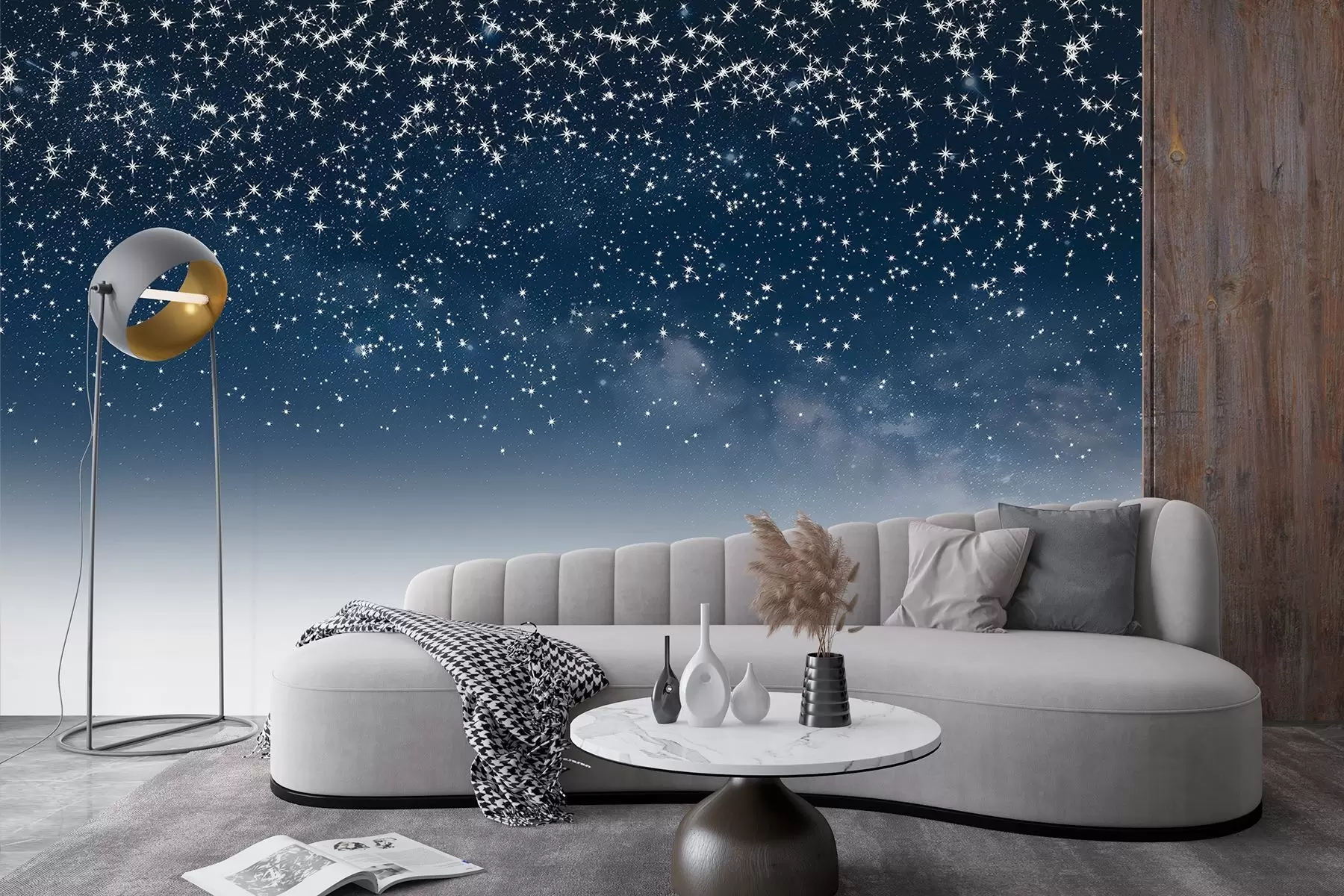Fototapeta Rozgwieżdżone nocne niebo, miękki gradient, kosmos, konstelacje w01797v1