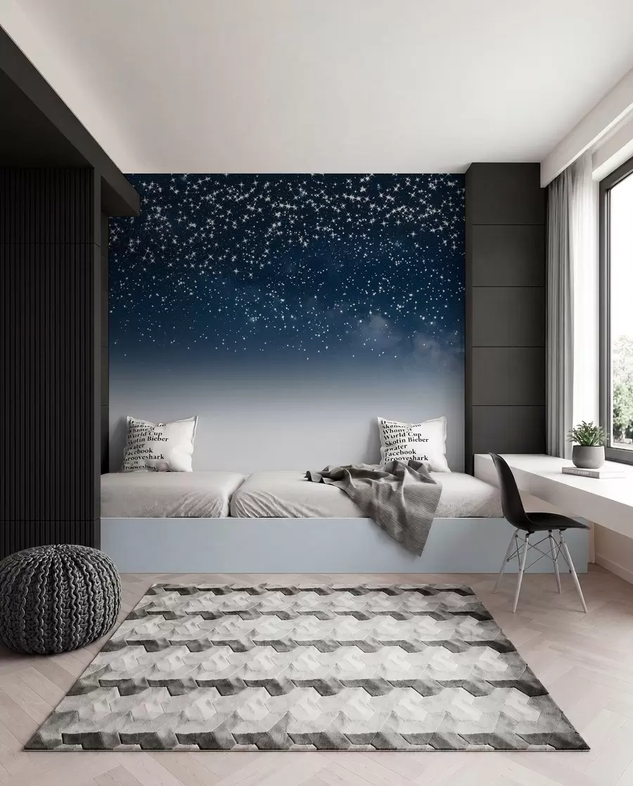 Fototapeta Rozgwieżdżone nocne niebo, miękki gradient, kosmos, konstelacje w01797v1