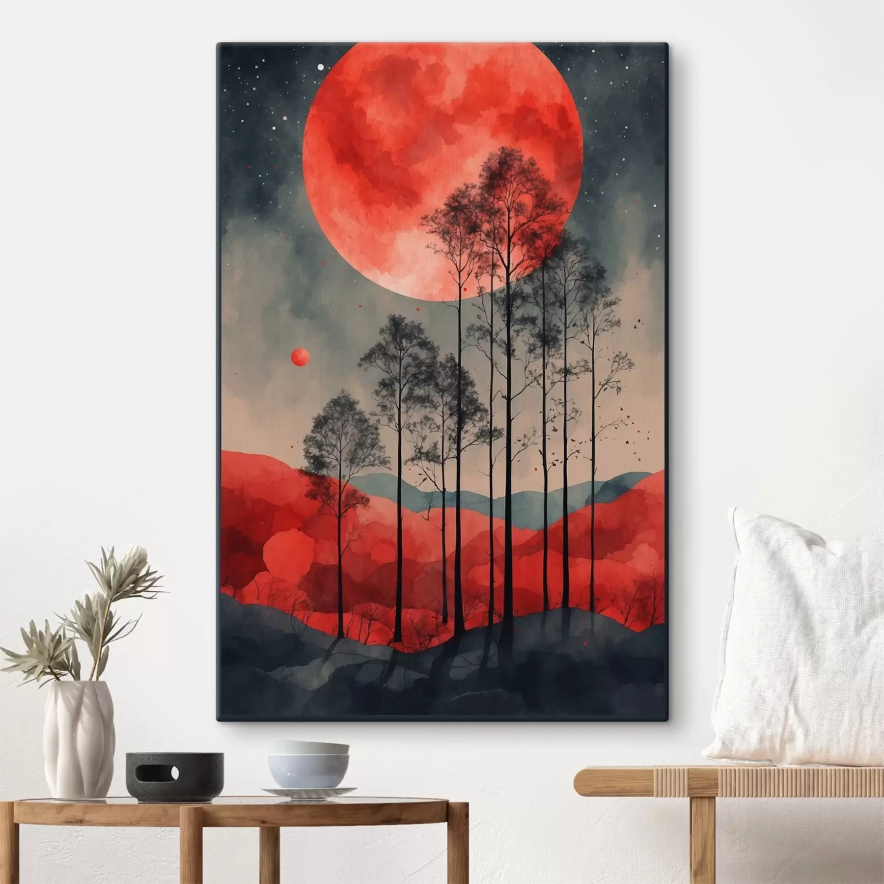 Fototapeta Księżycowy las w żywych odcieniach s38862
