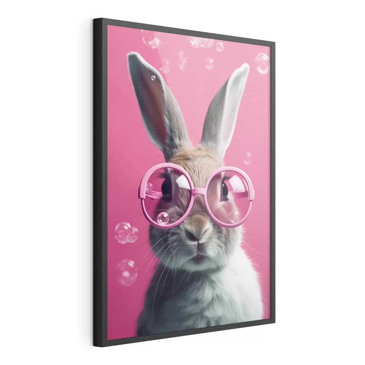 Plakat Królik w różowych okularach na różowym tle f41280
