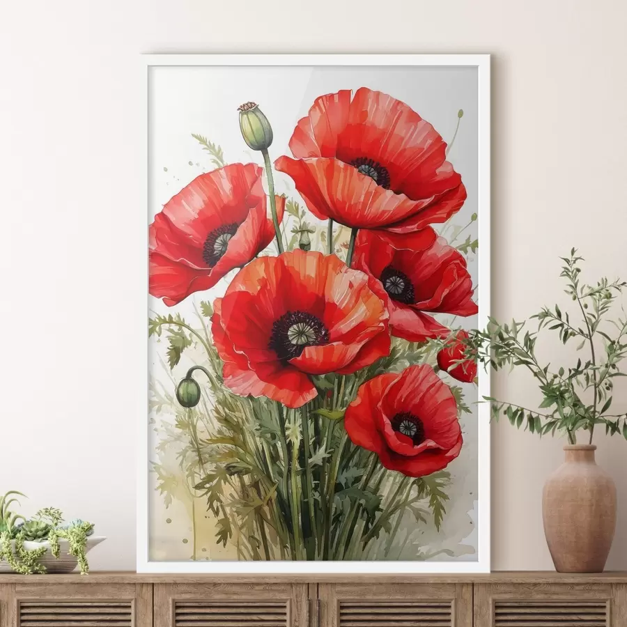 Fototapeta czerwone duże maki f41404