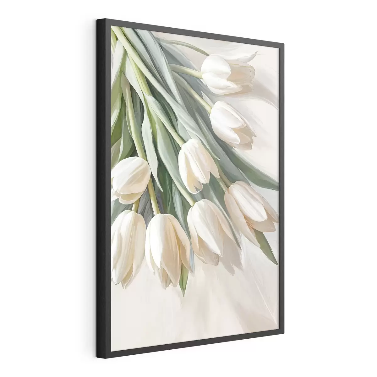 Plakat Zbliżenie na białe tulipany f38271