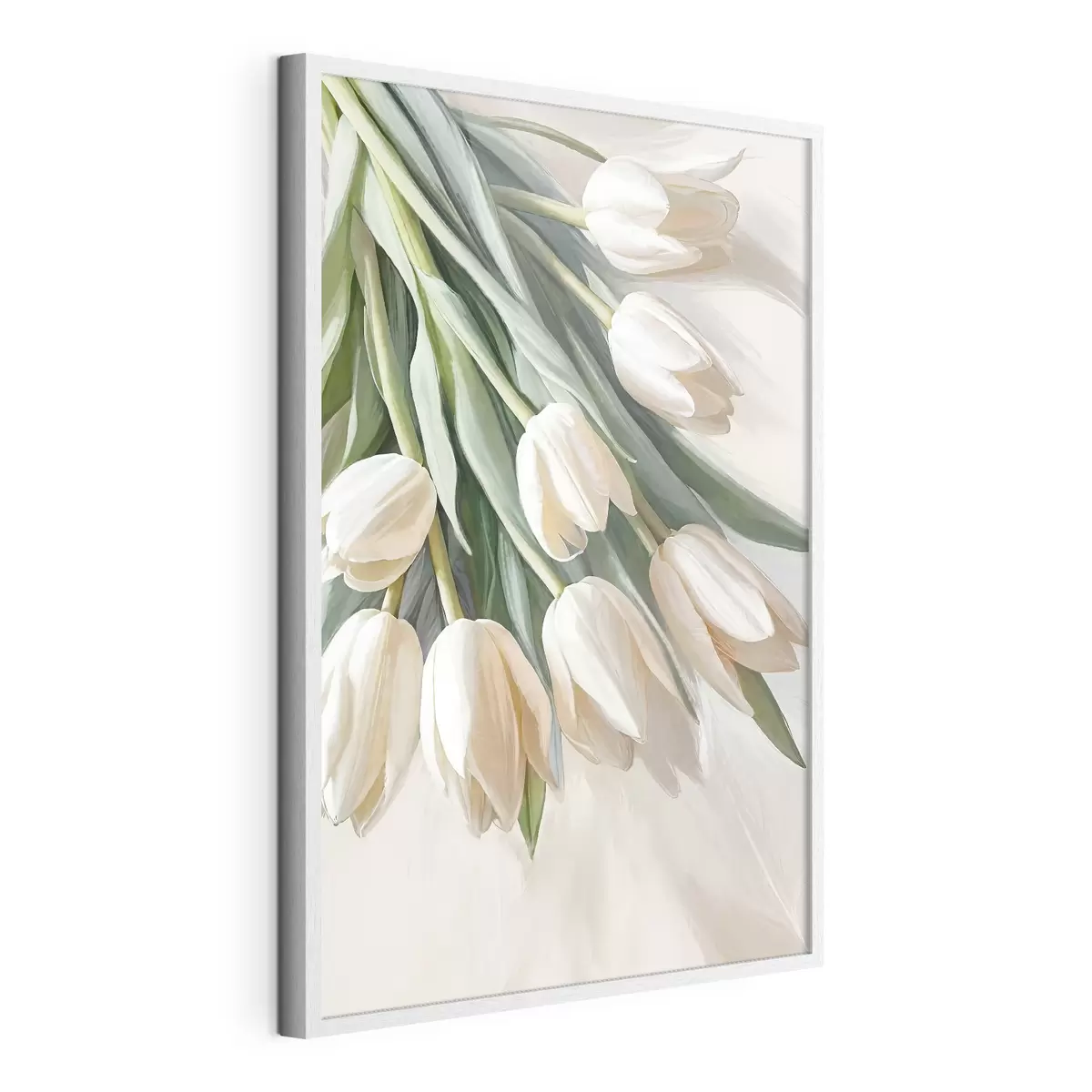 Plakat Zbliżenie na białe tulipany f38271