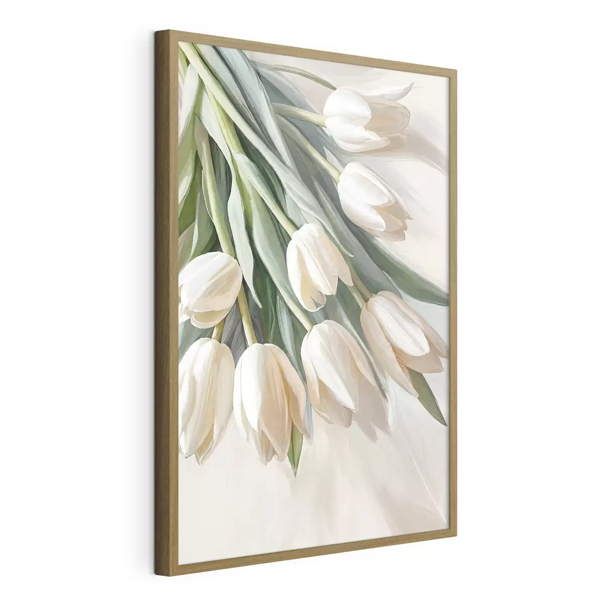 Plakat Zbliżenie na białe tulipany f38271