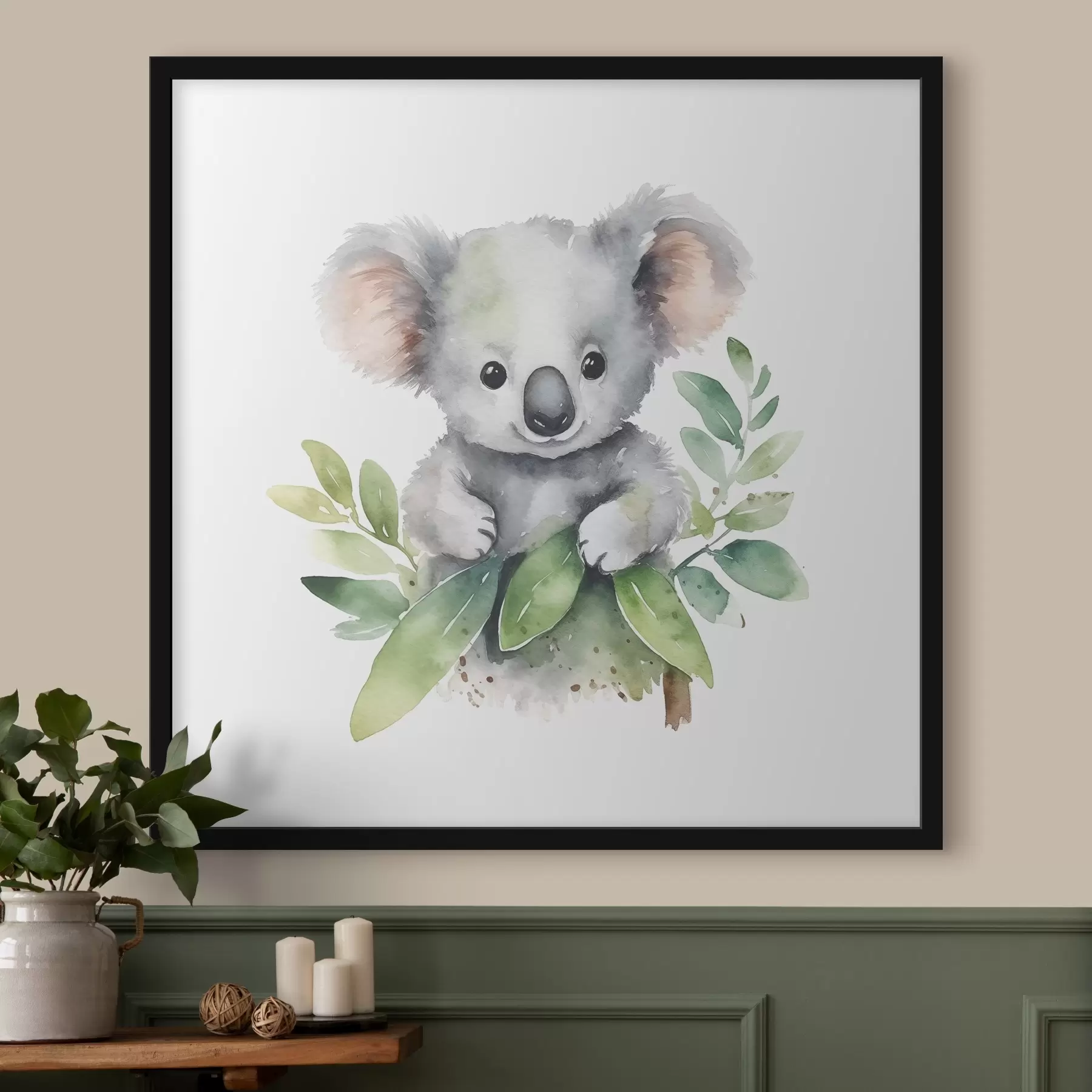 Fototapeta Uroczy koala wśród zielonych liści f38919