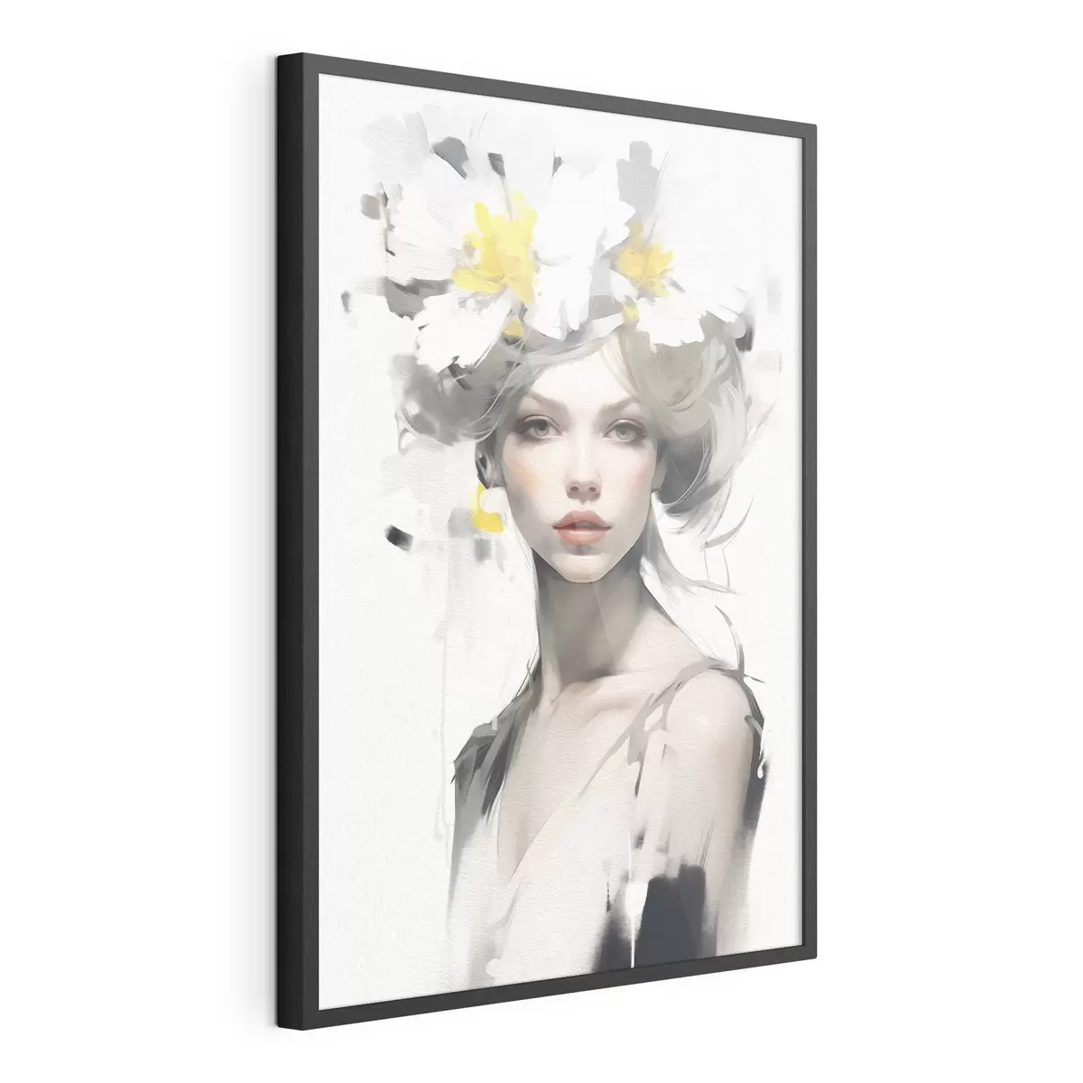 Plakat Modelka z kwiatami na głowie f41322
