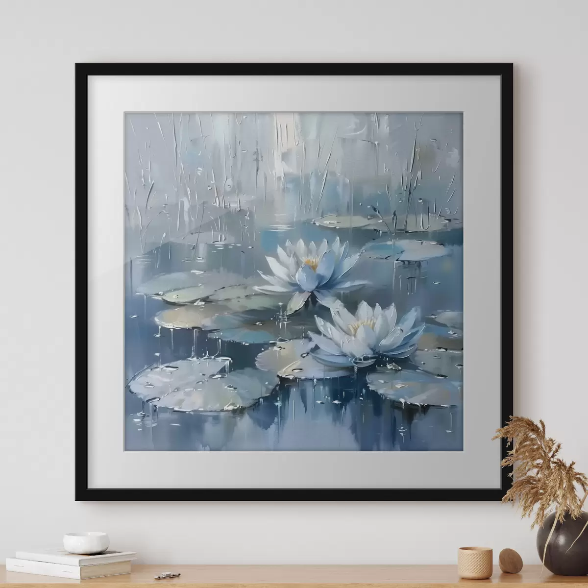 Plakat Stylowe lilie wodne f41399