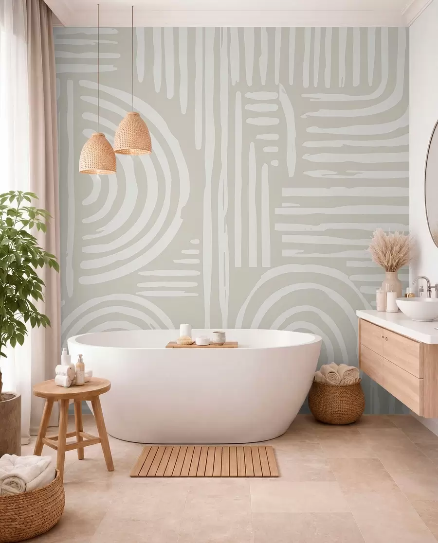Fototapeta Wzór boho w delikatnych kolorach w01919