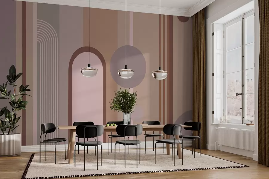 Fototapeta Abstrakcyjny geometryczny wzór w delikatnych odcieniach w00466