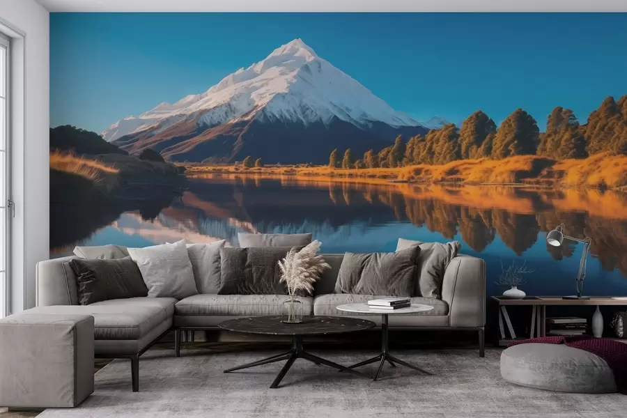 Fototapeta Krajobraz górski z lasem i rzeką w02074