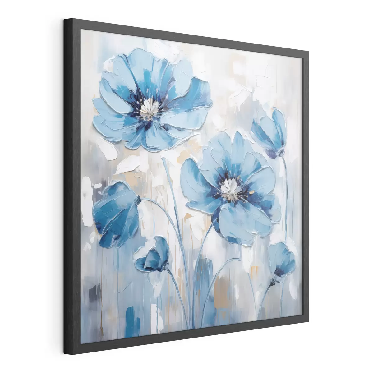 Plakat Malowane niebieskie kwiaty f41597