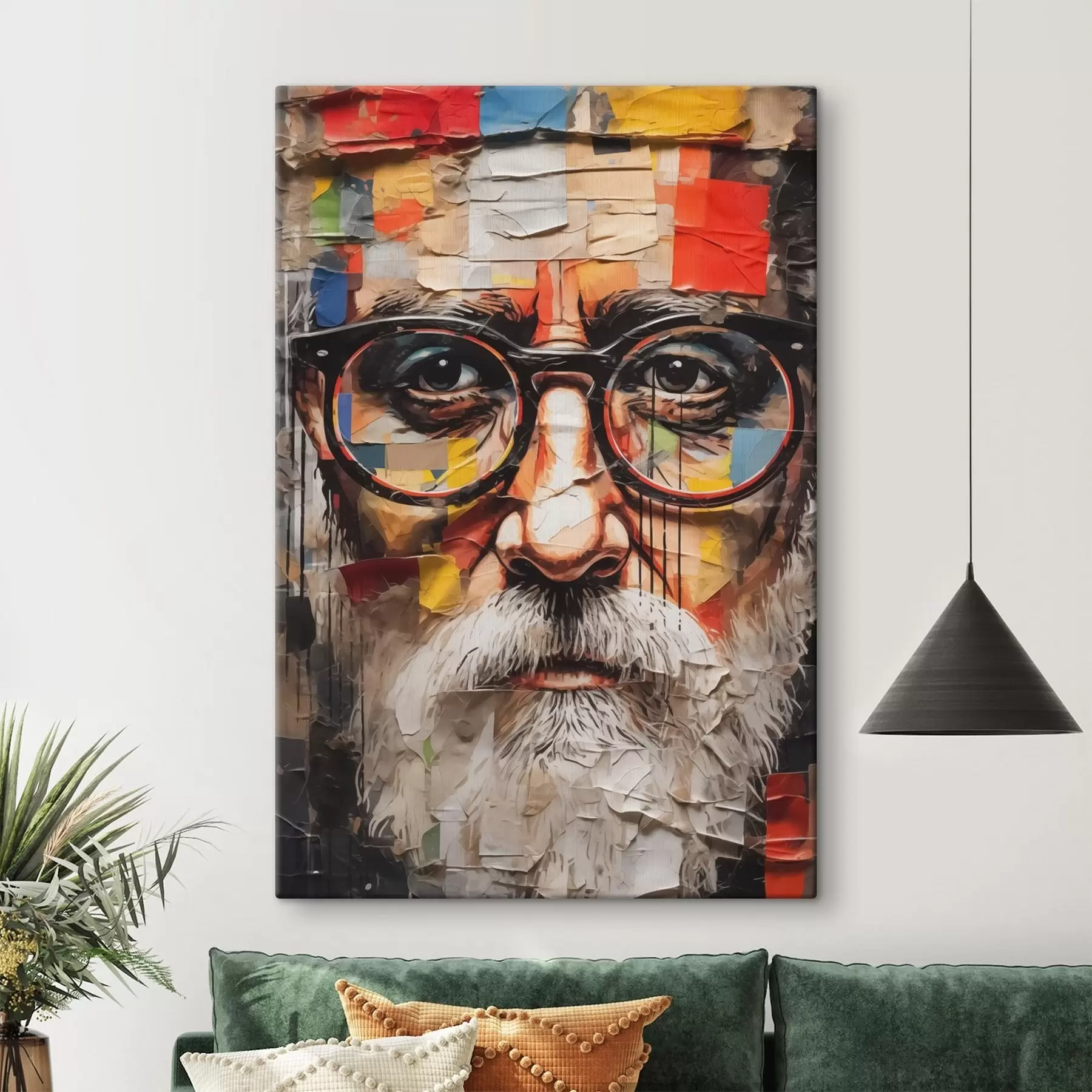 Fototapeta Portret mężczyzny z brodą w stylu kolażu artystycznego s41611