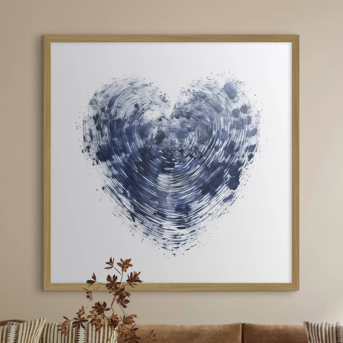 Plakat Niebieskie teksturowane serce f41707