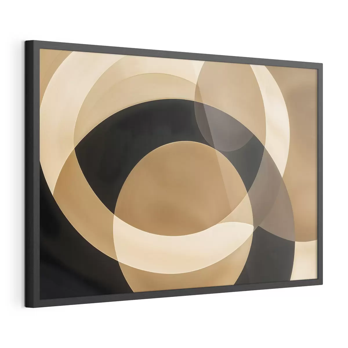 Plakat Geometryczne kształty w odcieniach brązu, beżu i czerni tworzą abstrakcyjną, minimalistyczną kompozycję f41741