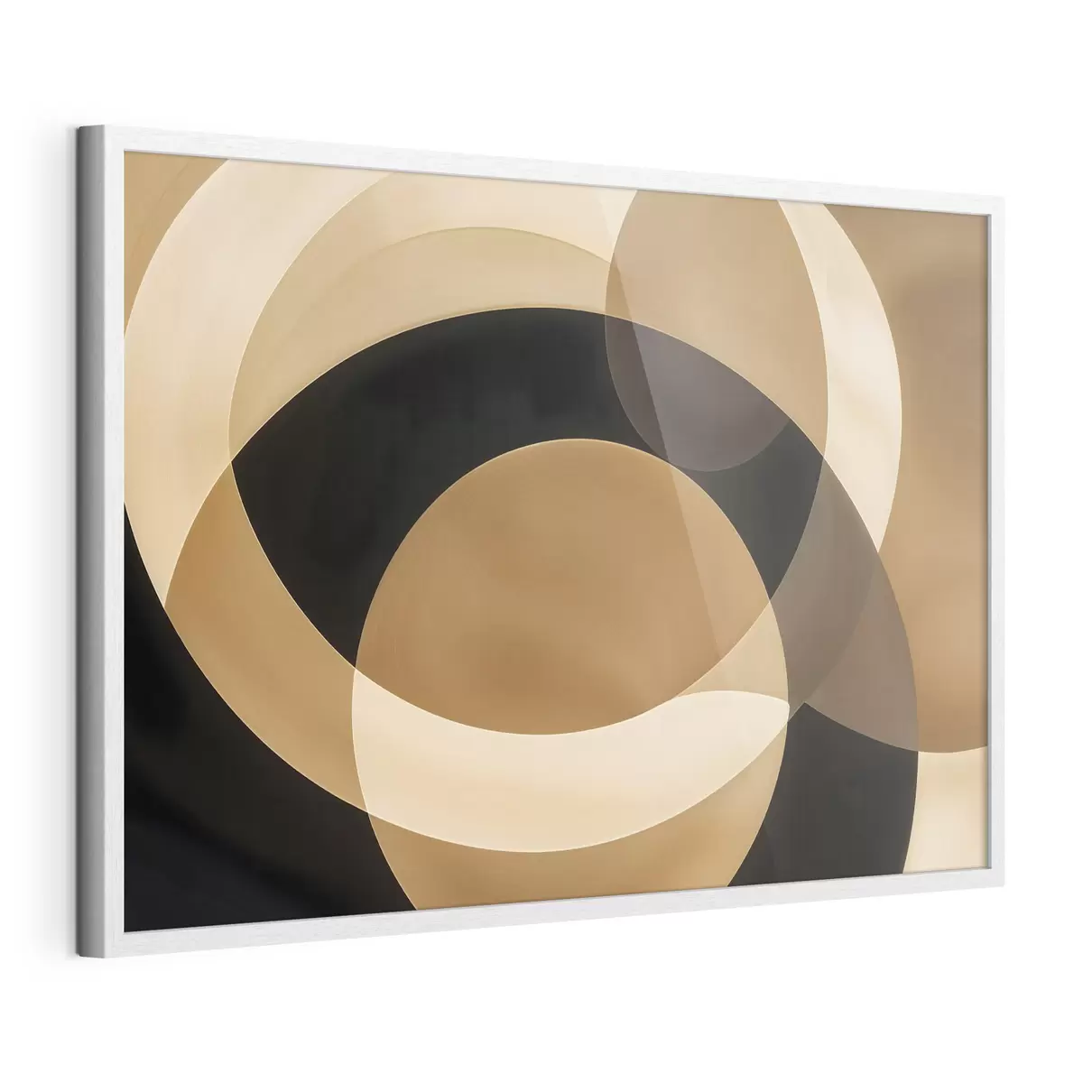 Plakat Geometryczne kształty w odcieniach brązu, beżu i czerni tworzą abstrakcyjną, minimalistyczną kompozycję f41741