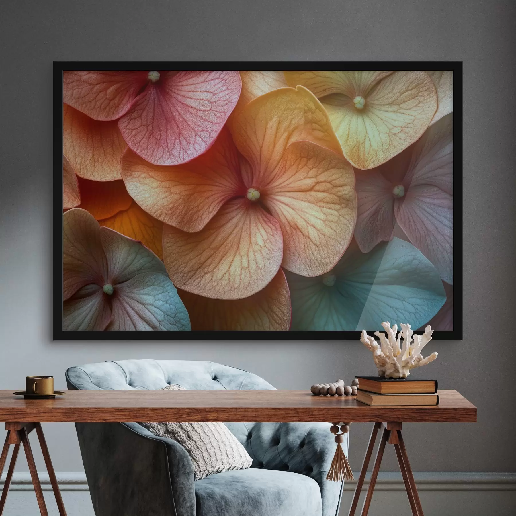 Fototapeta Płatki kolorowej hortensji f41836