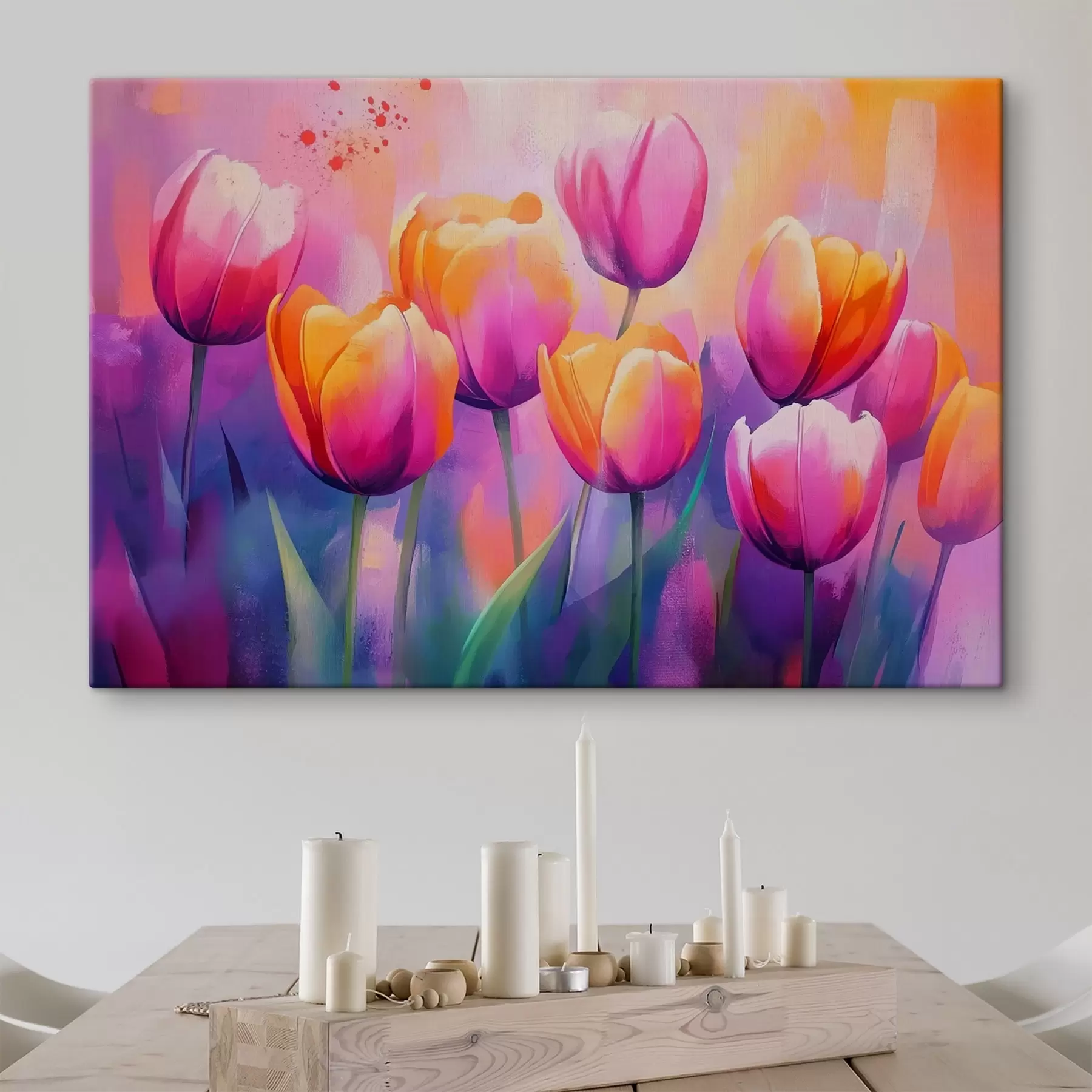 Fototapeta Tulipany w żywych różowo-pomarańczowych odcieniach s41807