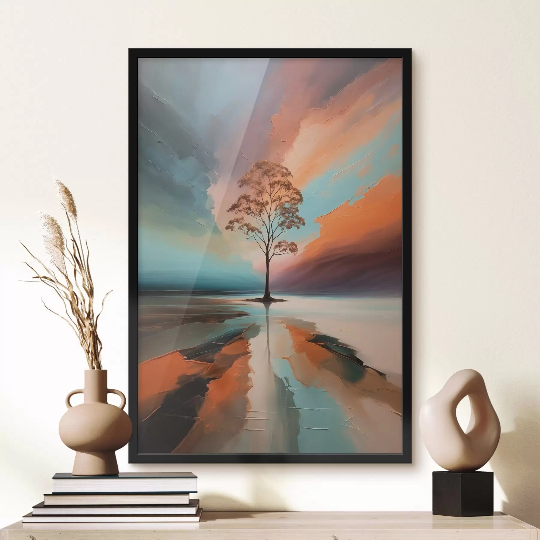 Fototapeta Drzewo na abstrakcyjnym akrylowym tle f41581