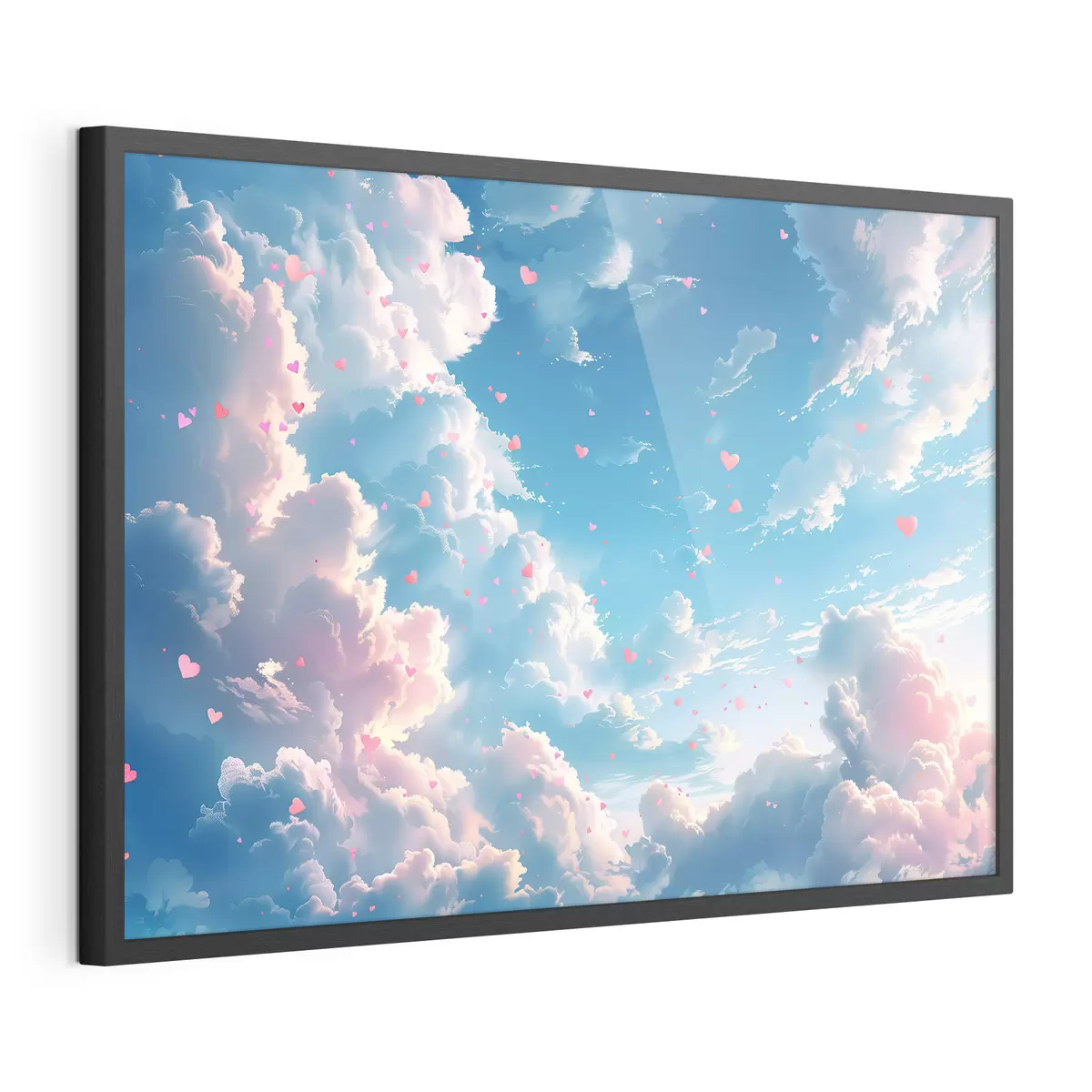 Plakat Niebieskie niebo z sercami w stylu anime f41864