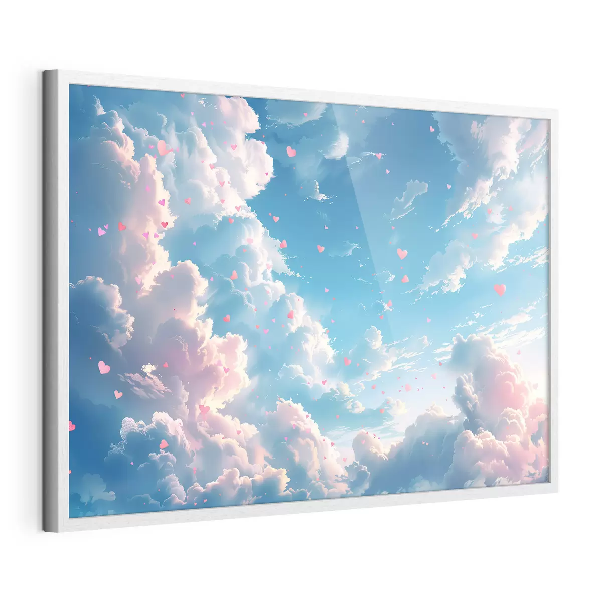 Plakat Niebieskie niebo z sercami w stylu anime f41864