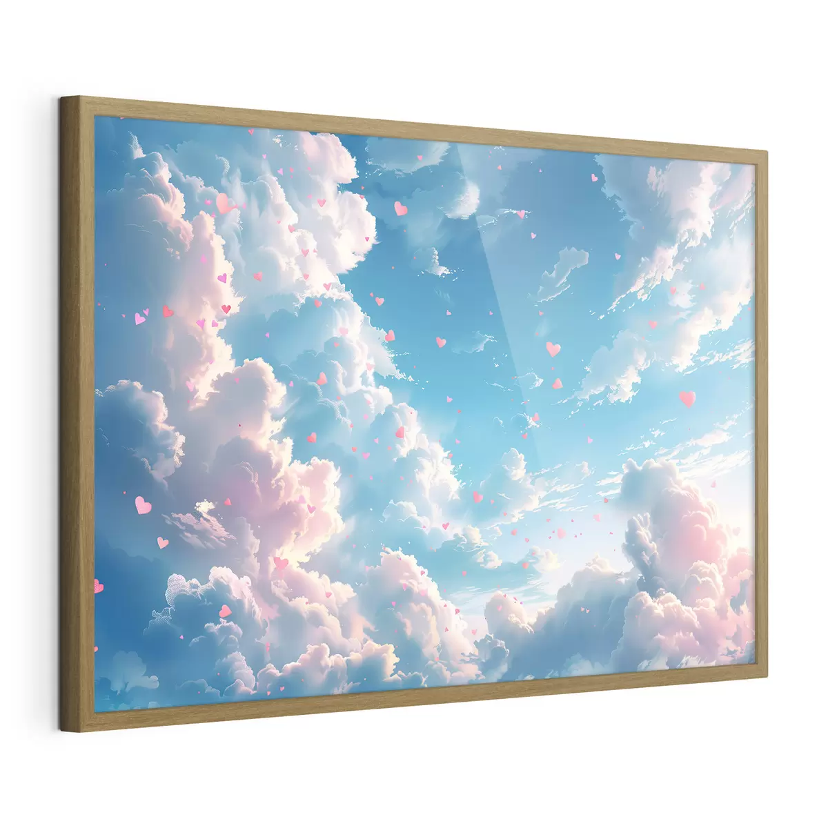 Plakat Niebieskie niebo z sercami w stylu anime f41864