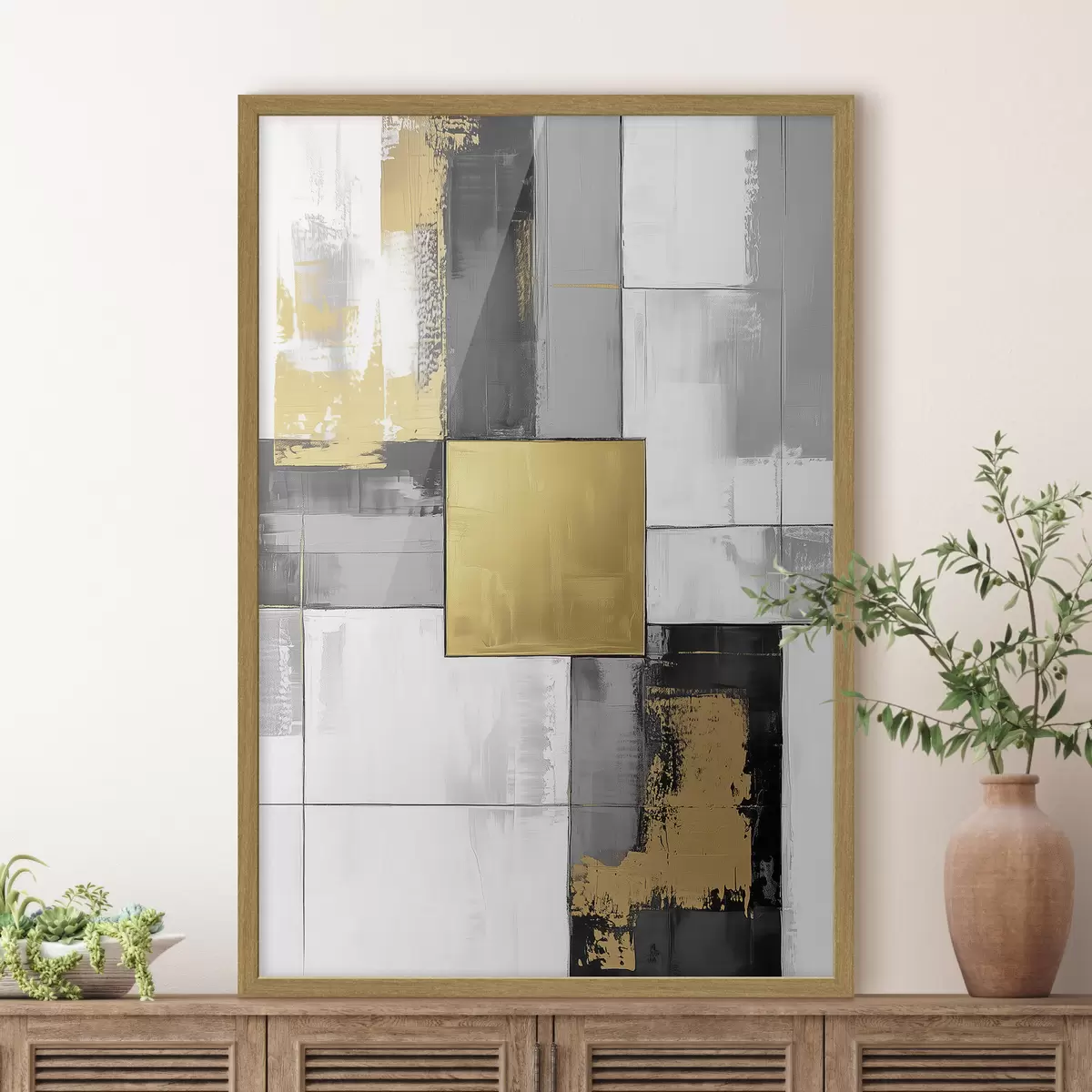 Plakat Abstrakcja z kwadratem w środku f41846