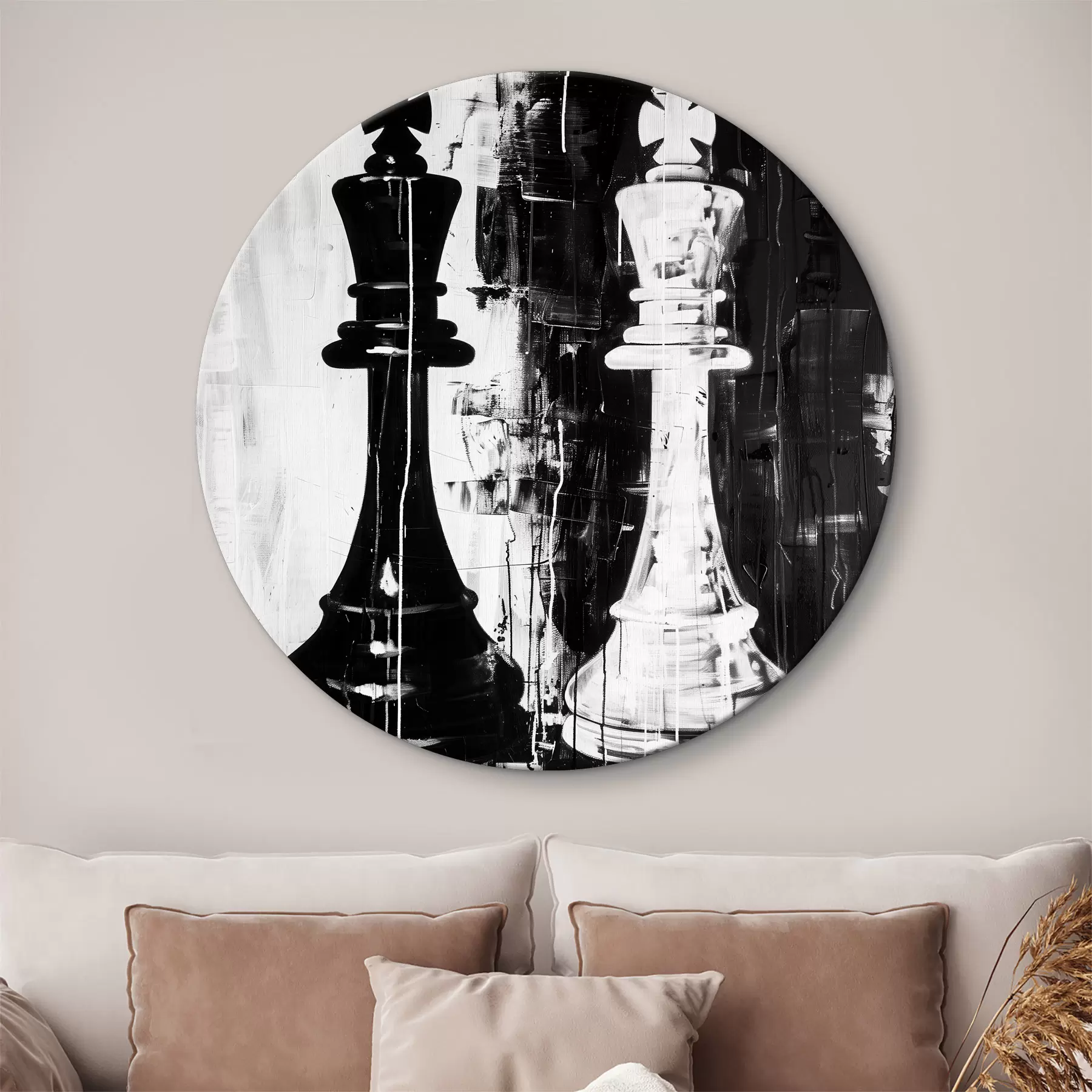 Obraz Kawałek szachowy w kolorze czarno-białym r38642