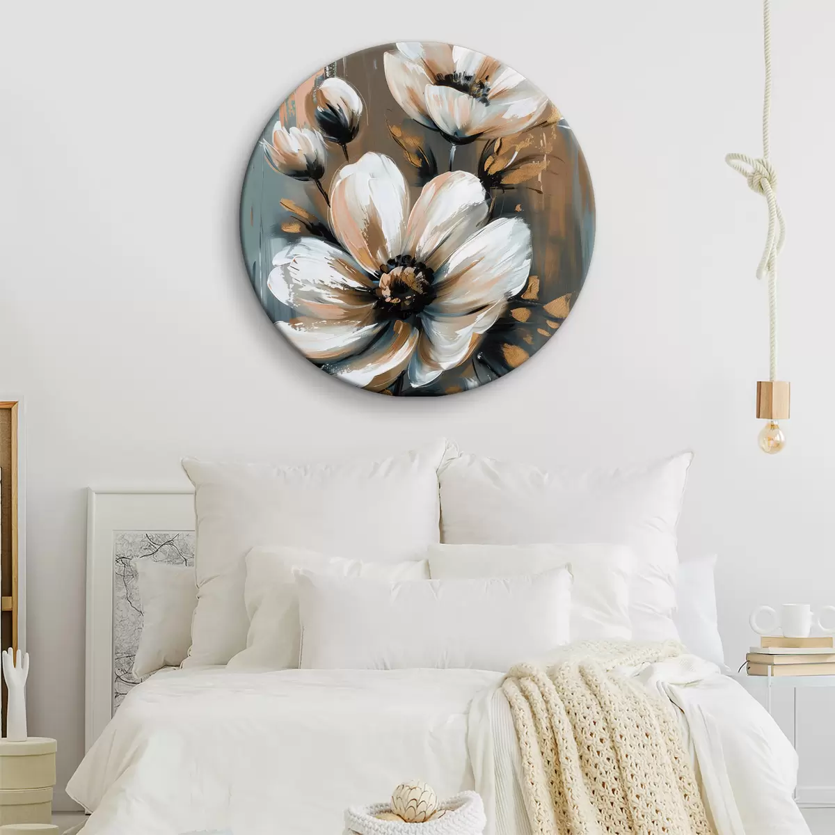 Okrągłe obrazy Kwiaty r39714