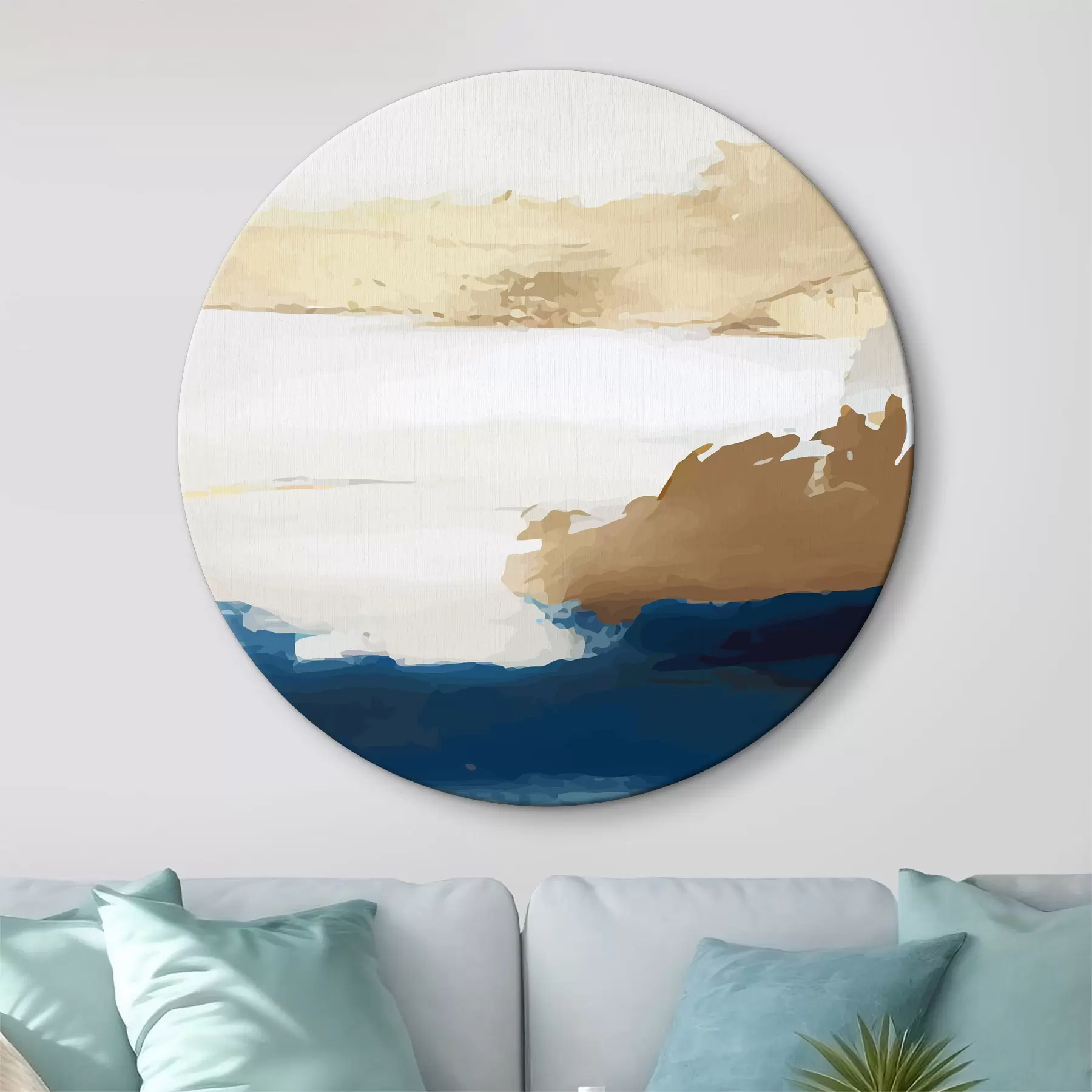 Obraz Lekka abstrakcja z niebieskimi akcentami r36622