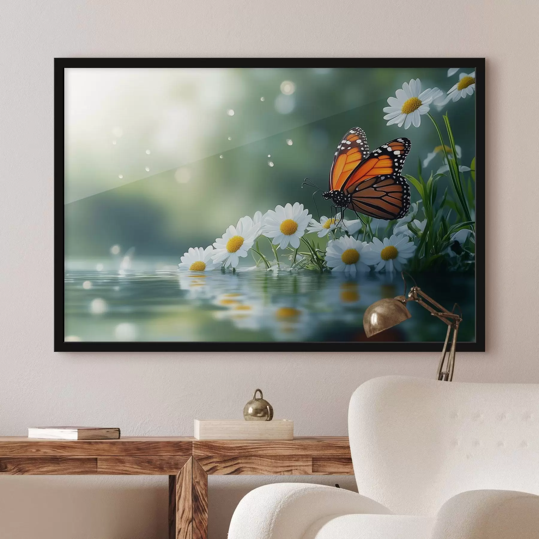 Fototapeta motyl na stokrotkach f42017