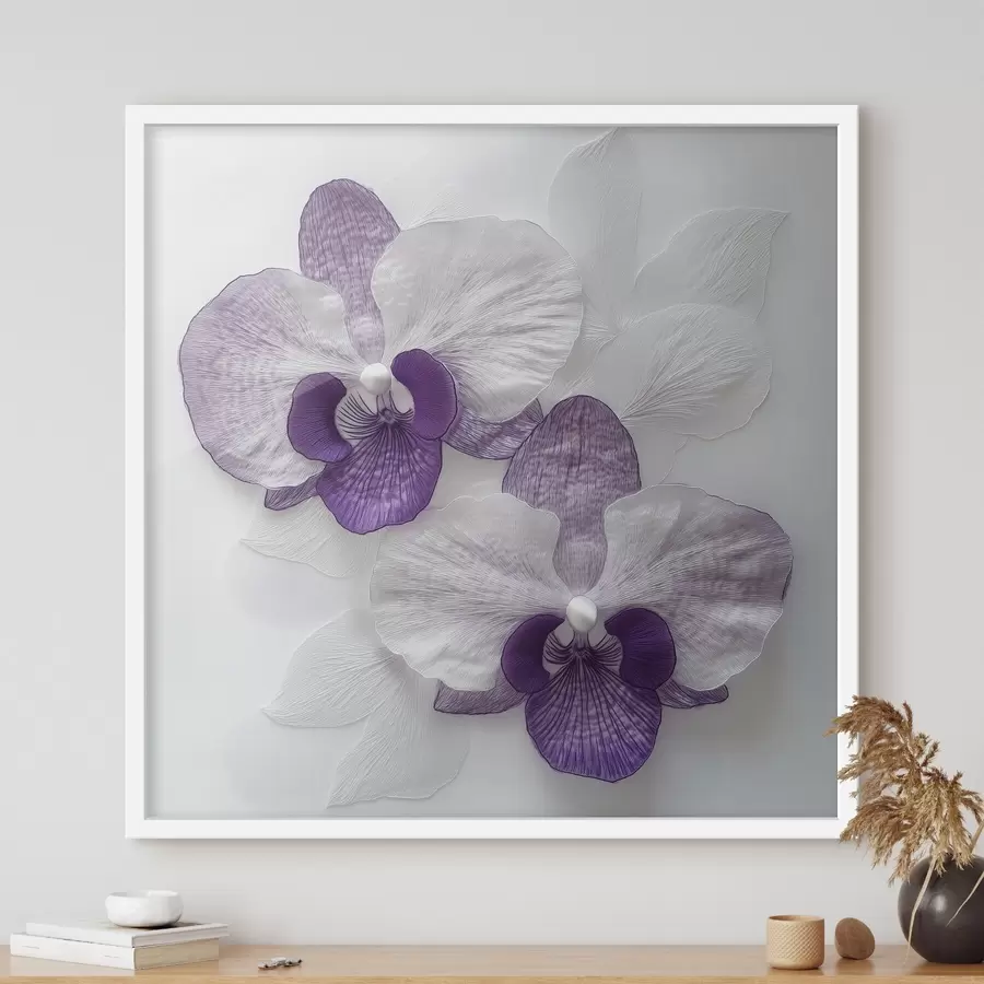 Fototapeta Eleganckie fioletowe orchidee o delikatnej fakturze f42043