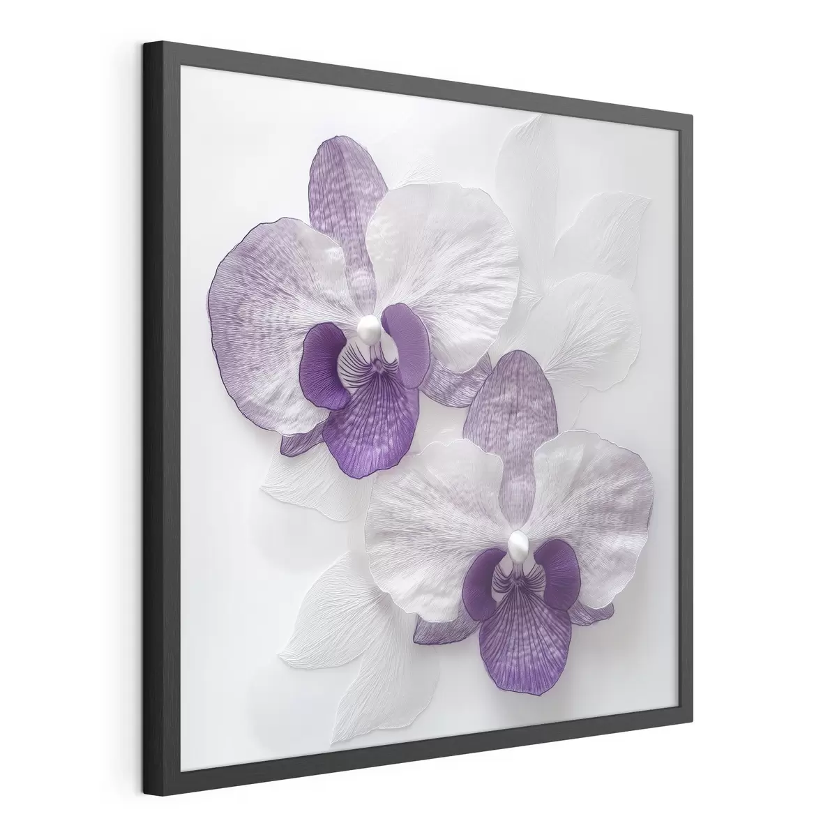 Plakat Eleganckie fioletowe orchidee o delikatnej fakturze f42043