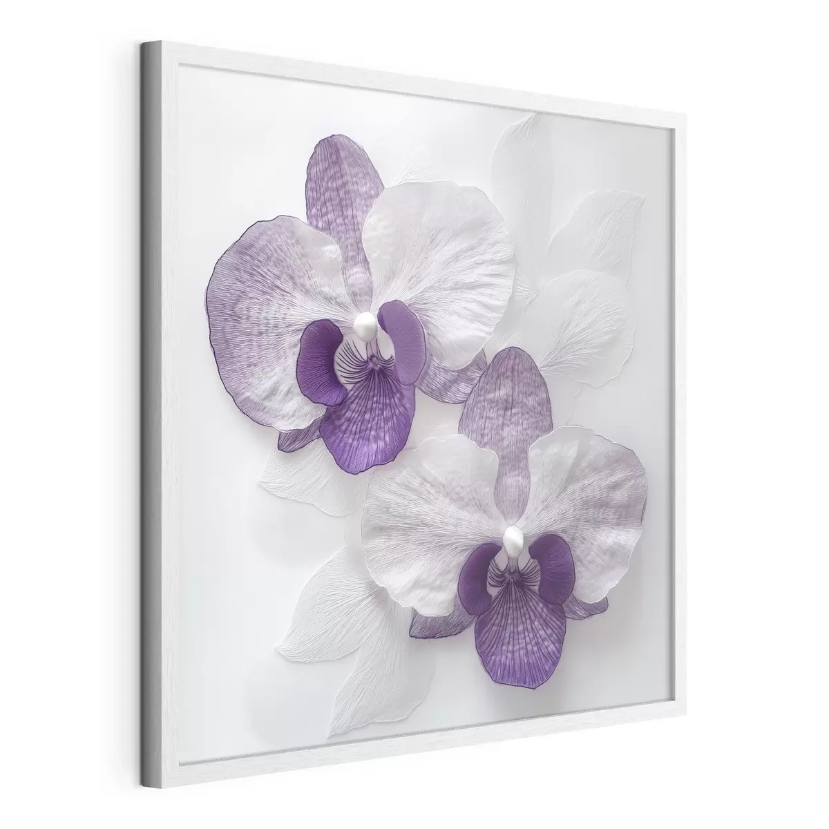 Plakat Eleganckie fioletowe orchidee o delikatnej fakturze f42043