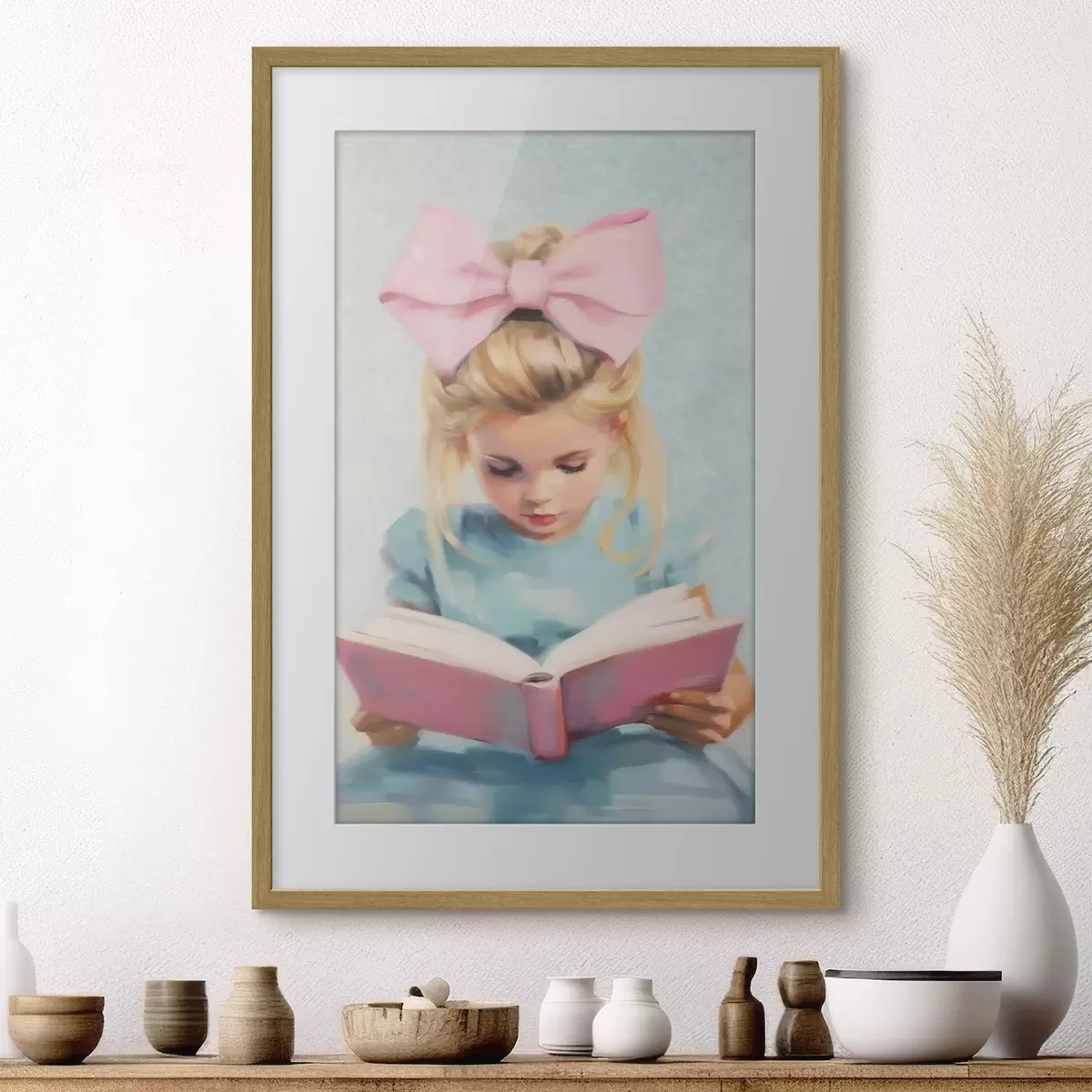 Plakat Mała dziewczynka i książka f41800
