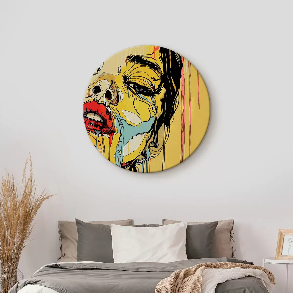 Okrągłe obrazy Wielobarwny portret kobiety r39556