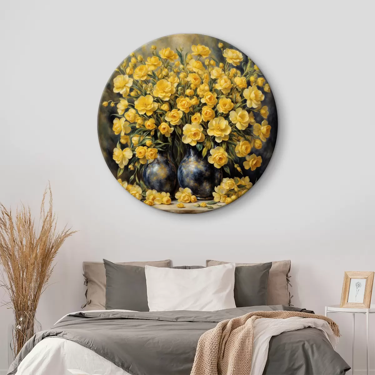 Okrągłe obrazy Żółty bukiet w stylu Auguste'a Renoira r37441