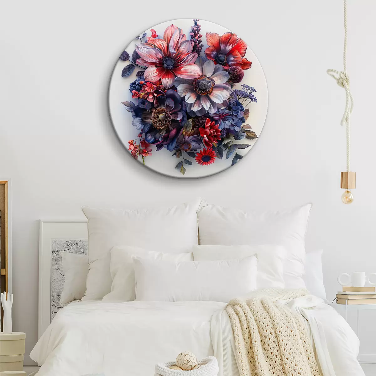 Okrągłe obrazy Piękne jasne kwiaty r38245