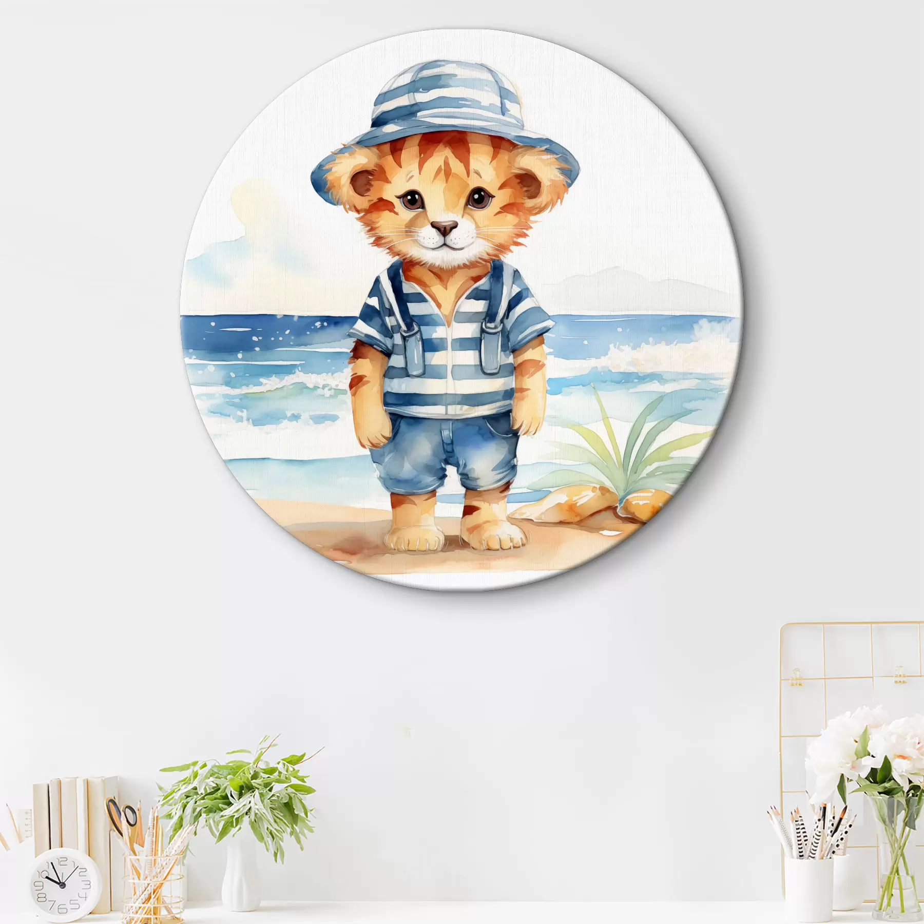 Fototapeta Śliczne lwiątko na plaży r38944