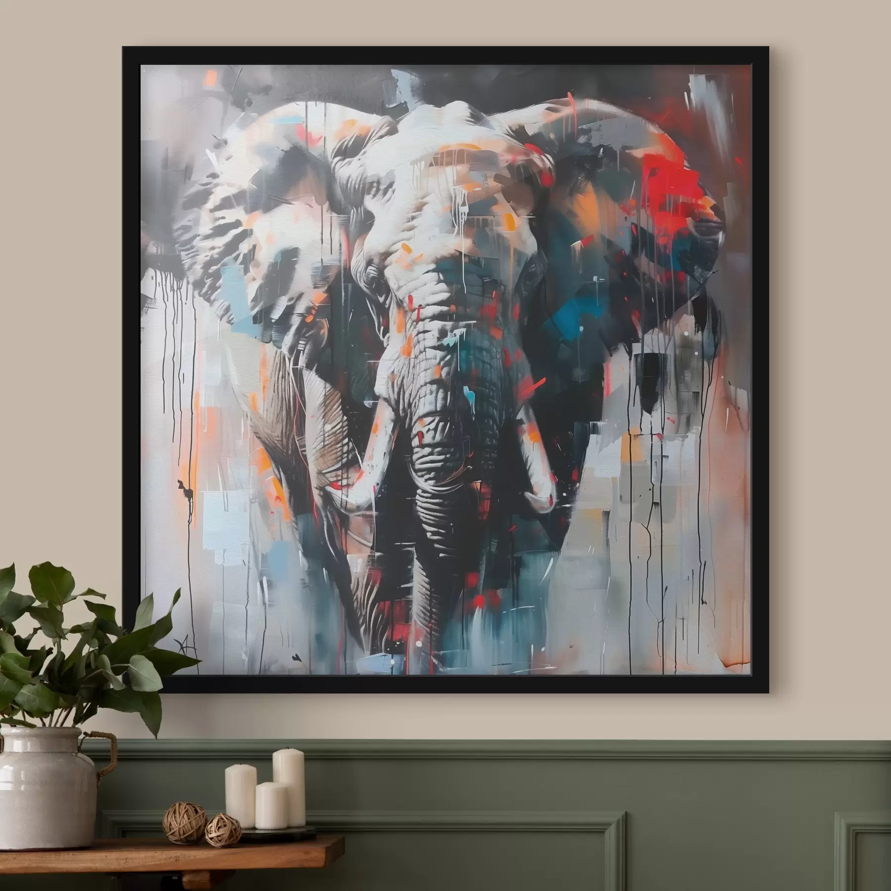 Fototapeta Nadrukowana tekstura w modnym stylu słonia safari f38425