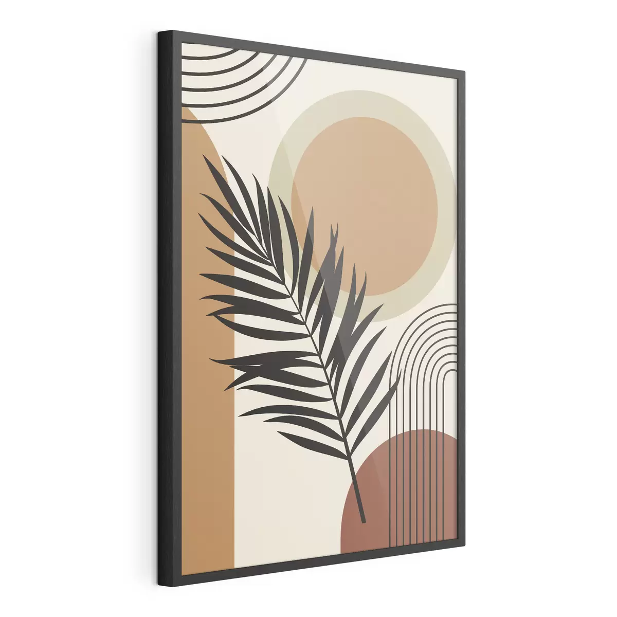 Plakat Liść palmy na geometrycznym tle f36170