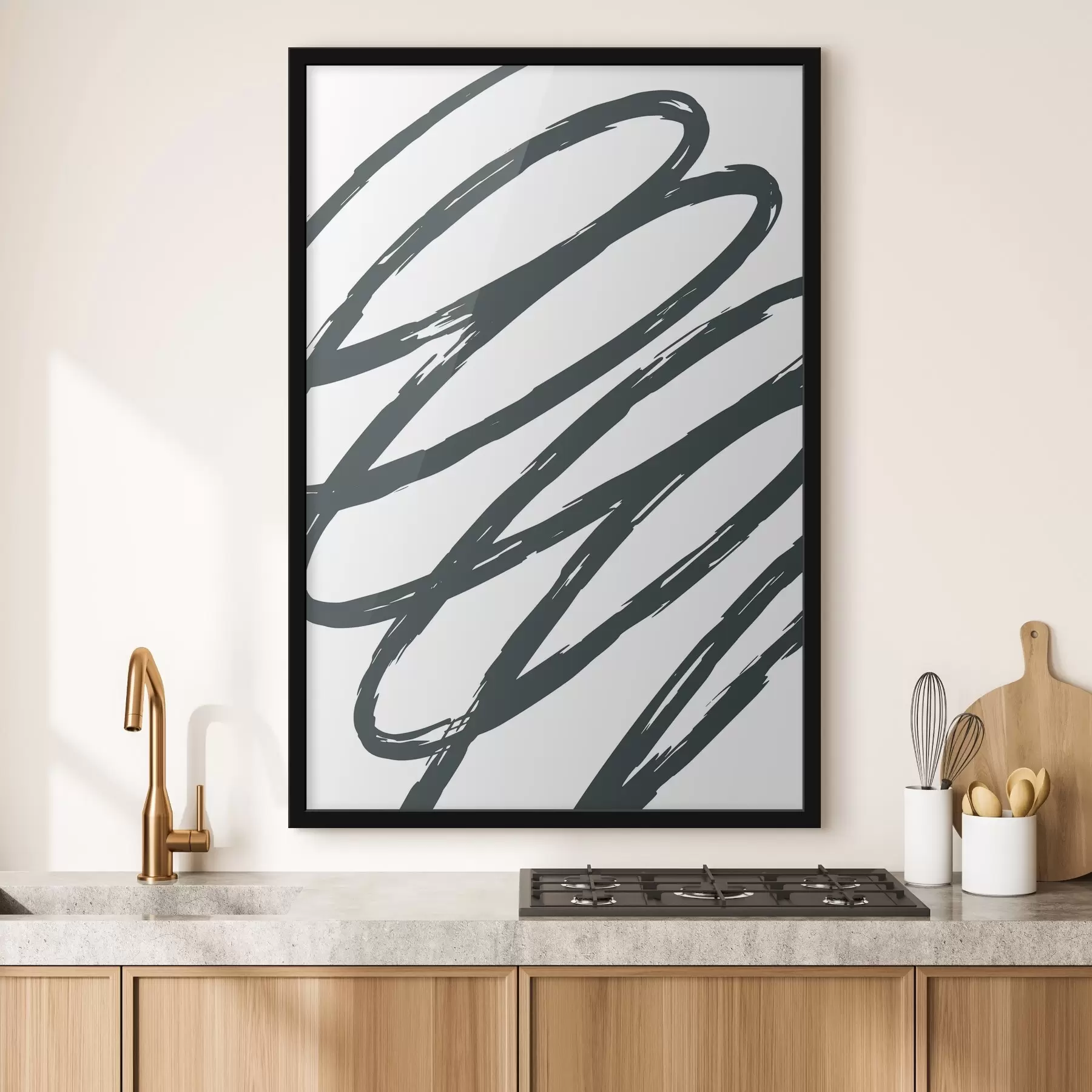 Fototapeta Abstrakcyjne pociągnięcia pędzla w trybie monochromatycznym f36408