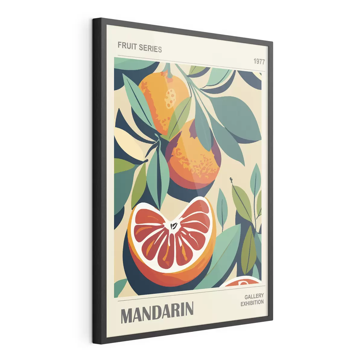 Plakat Plakat z pomarańczami i liśćmi f36632