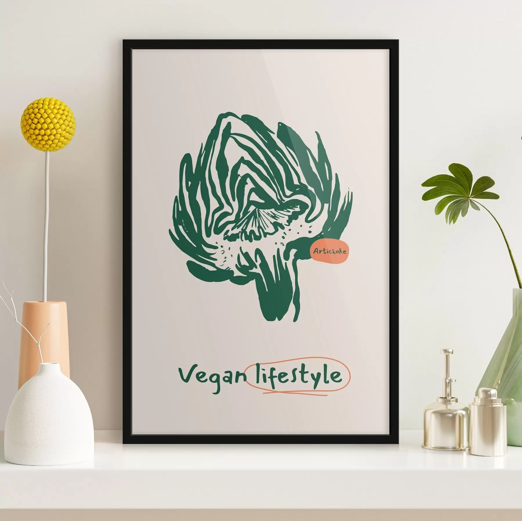 Fototapeta Rysunek rośliny w kolorze zielonym i białym f36868