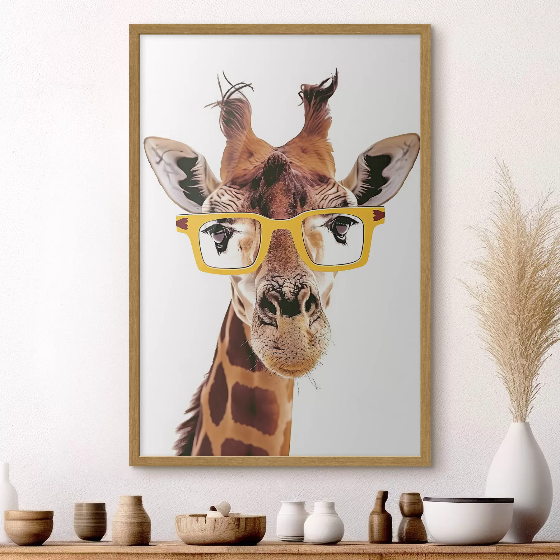 Fototapeta Żyrafa w żółtych okularach f38503