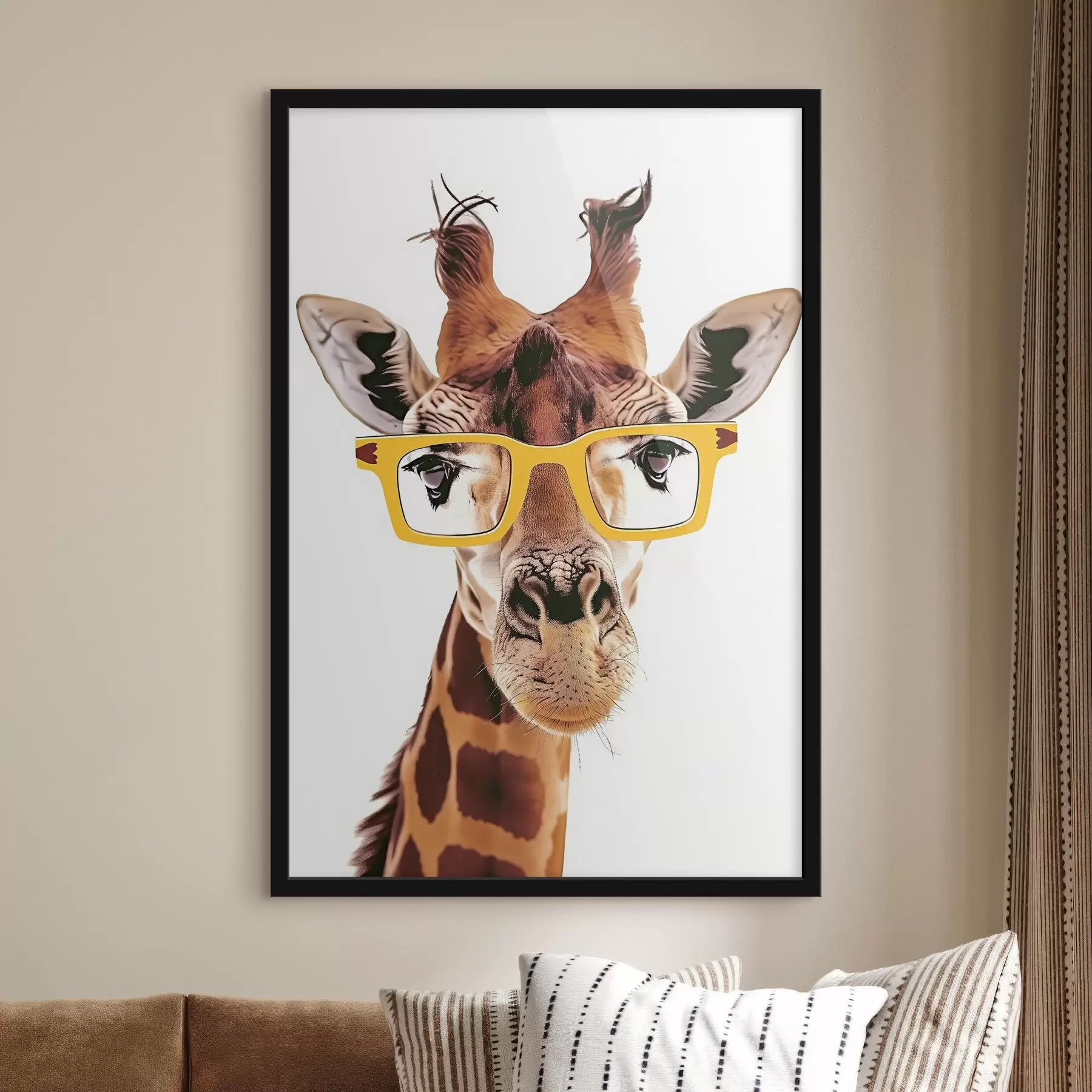 Fototapeta Żyrafa w żółtych okularach f38503