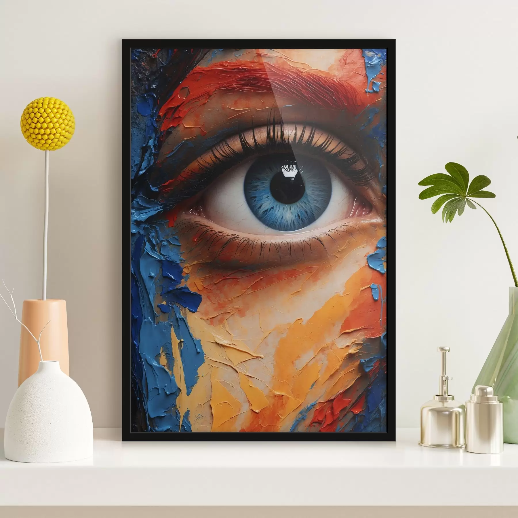 Fototapeta Żywe kolory w efektownym zbliżeniu oka f39005