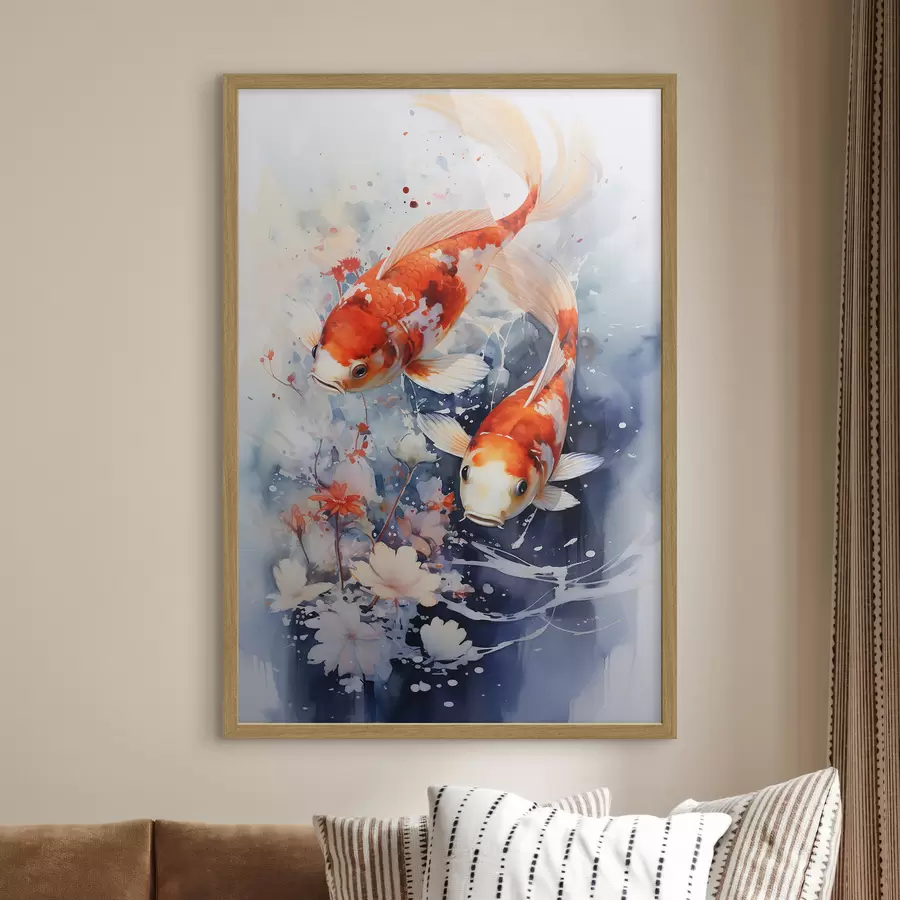 Fototapeta Koi i kwiaty f34245