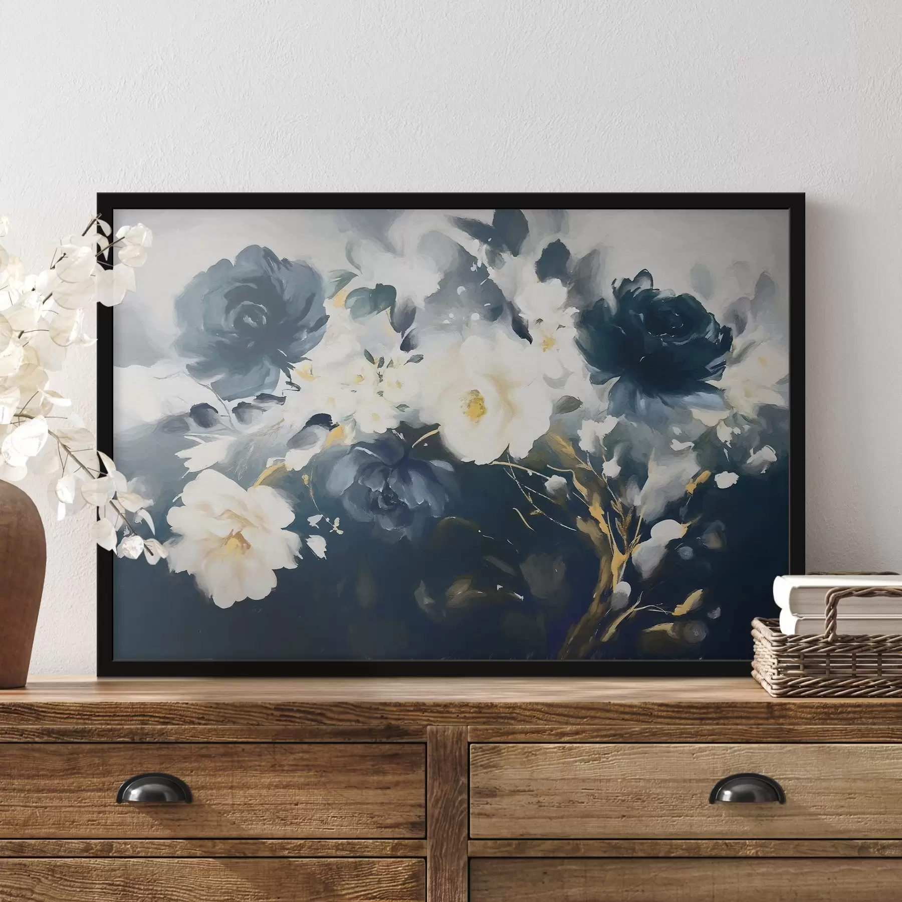 Fototapeta Akwarela niebieskie kwiaty f35491