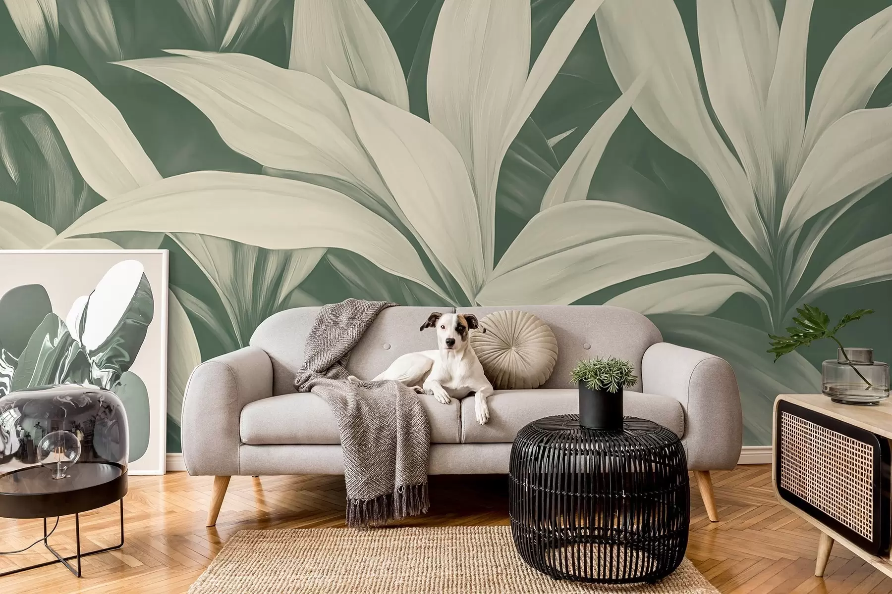 Fototapeta Duże zielone liście roślin w08501v1