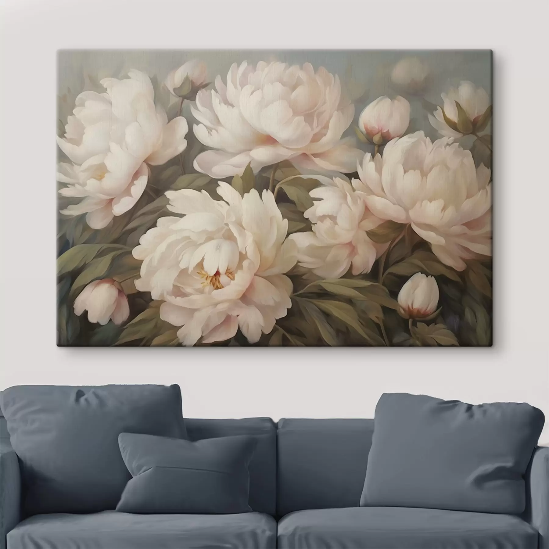 Obraz Kwiaty i liście na rozmytym tle s41763